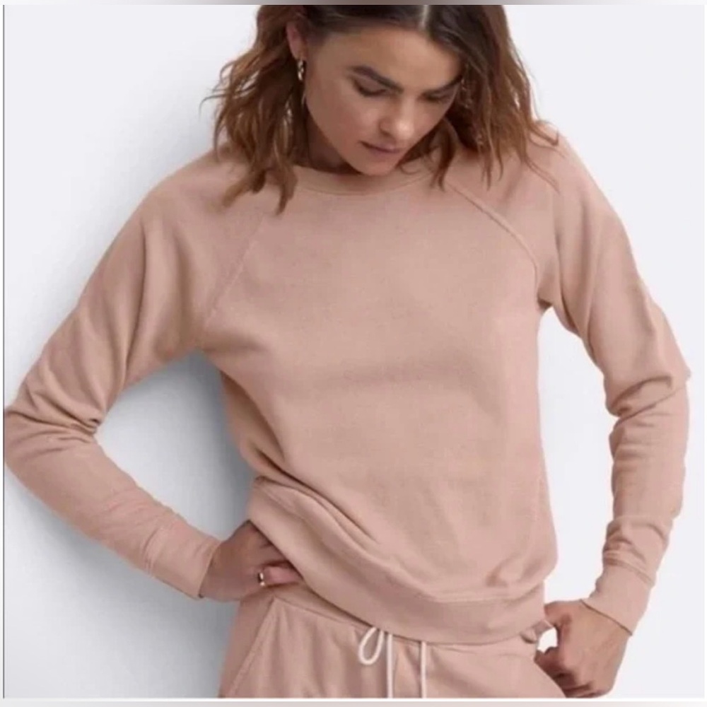 MATE the Label Lightweight Terry Raglan Sweatshirt in Rose